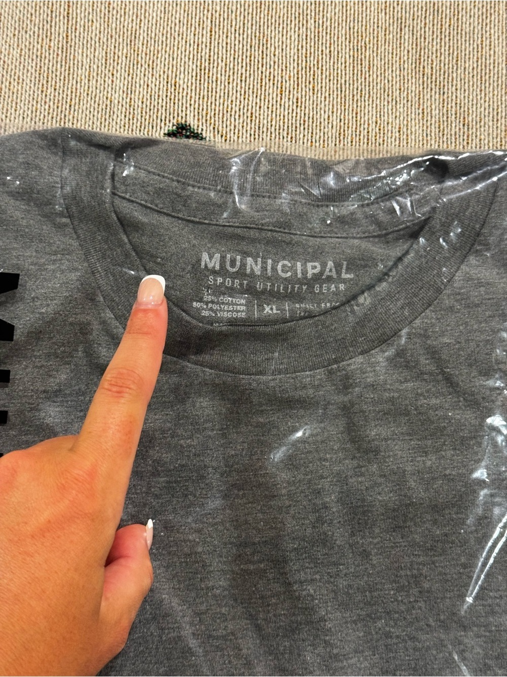 NWT Municipal Armband SuperBlend Long-Sleeve Tee Charcoal Heather Grey - Picture 6 of 9